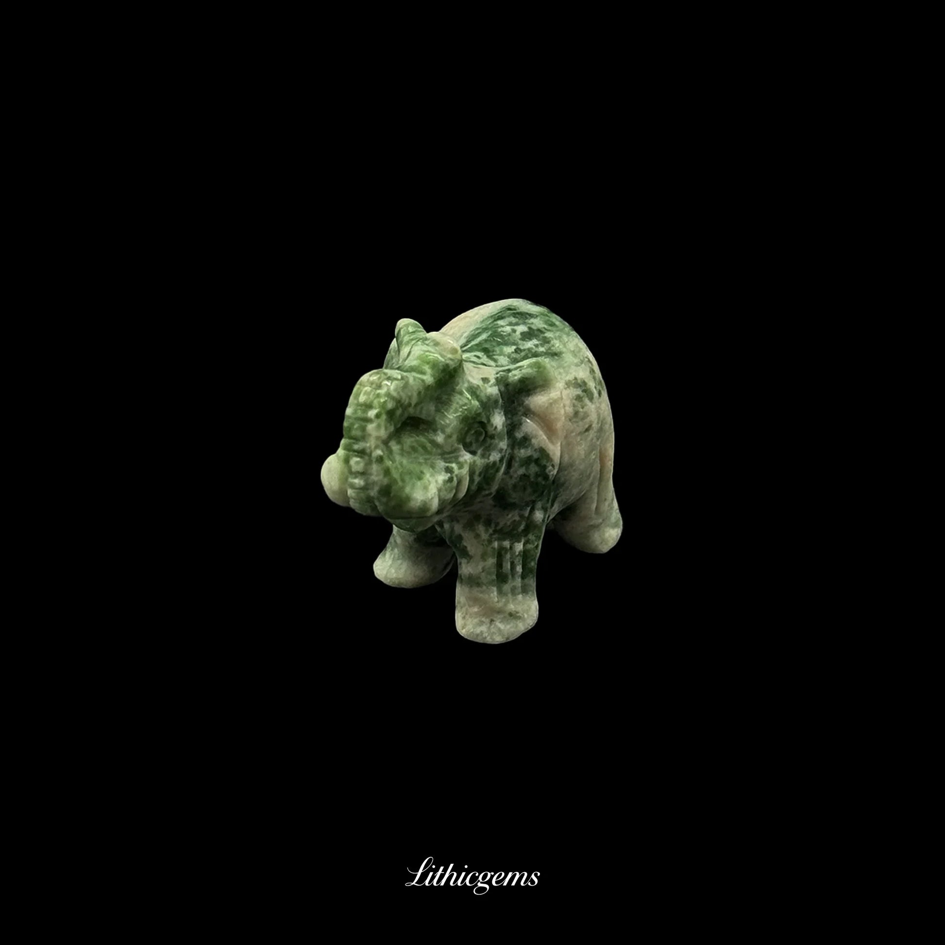 Mini Memory-Keeper Crystal Elephant Figurine (4cm) - Trunk-Up Wisdom Sculpture for Luck & Joy - Lithicgems