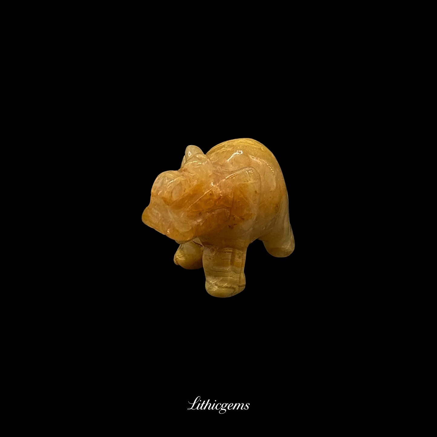 Mini Memory-Keeper Crystal Elephant Figurine (4cm) - Trunk-Up Wisdom Sculpture for Luck & Joy - Lithicgems