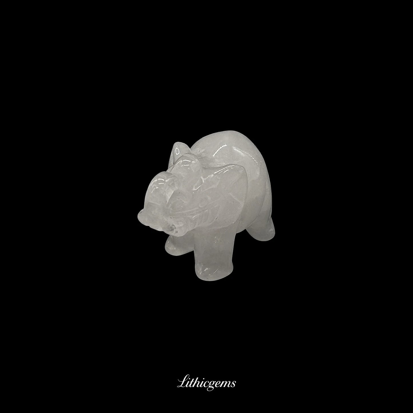 Mini Memory-Keeper Crystal Elephant Figurine (4cm) - Trunk-Up Wisdom Sculpture for Luck & Joy - Lithicgems