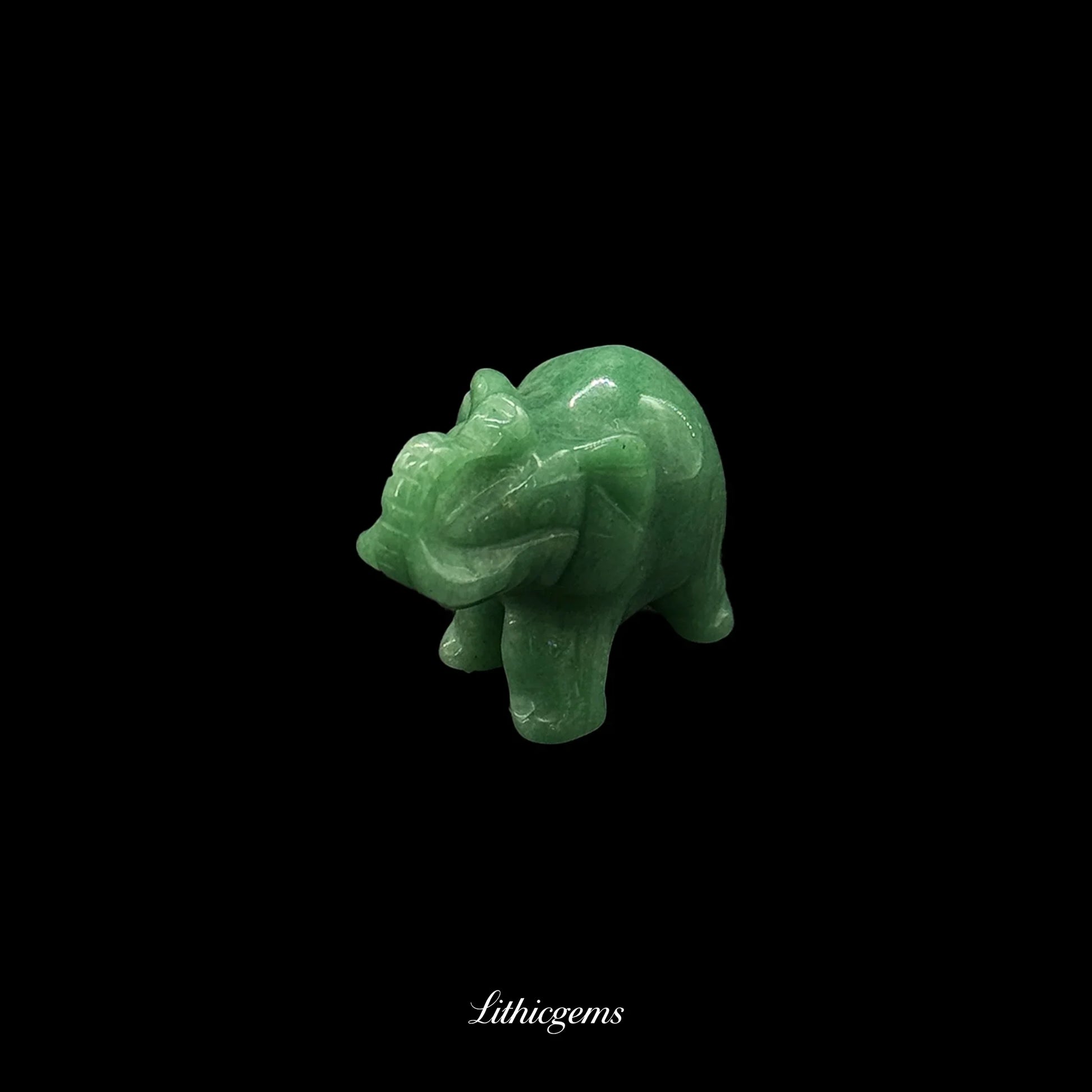 Mini Memory-Keeper Crystal Elephant Figurine (4cm) - Trunk-Up Wisdom Sculpture for Luck & Joy - Lithicgems