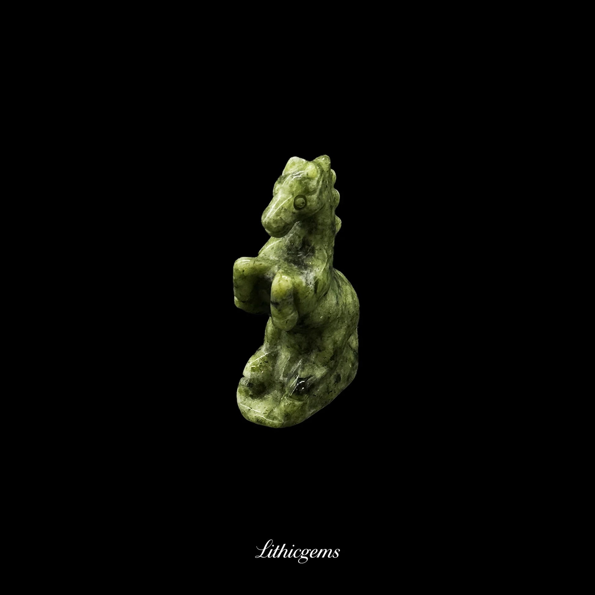 Mini Rising Horse Crystal Figurine (5cm) - Handcarved Gemstone Sculpture for Victory & Momentum - Lithicgems