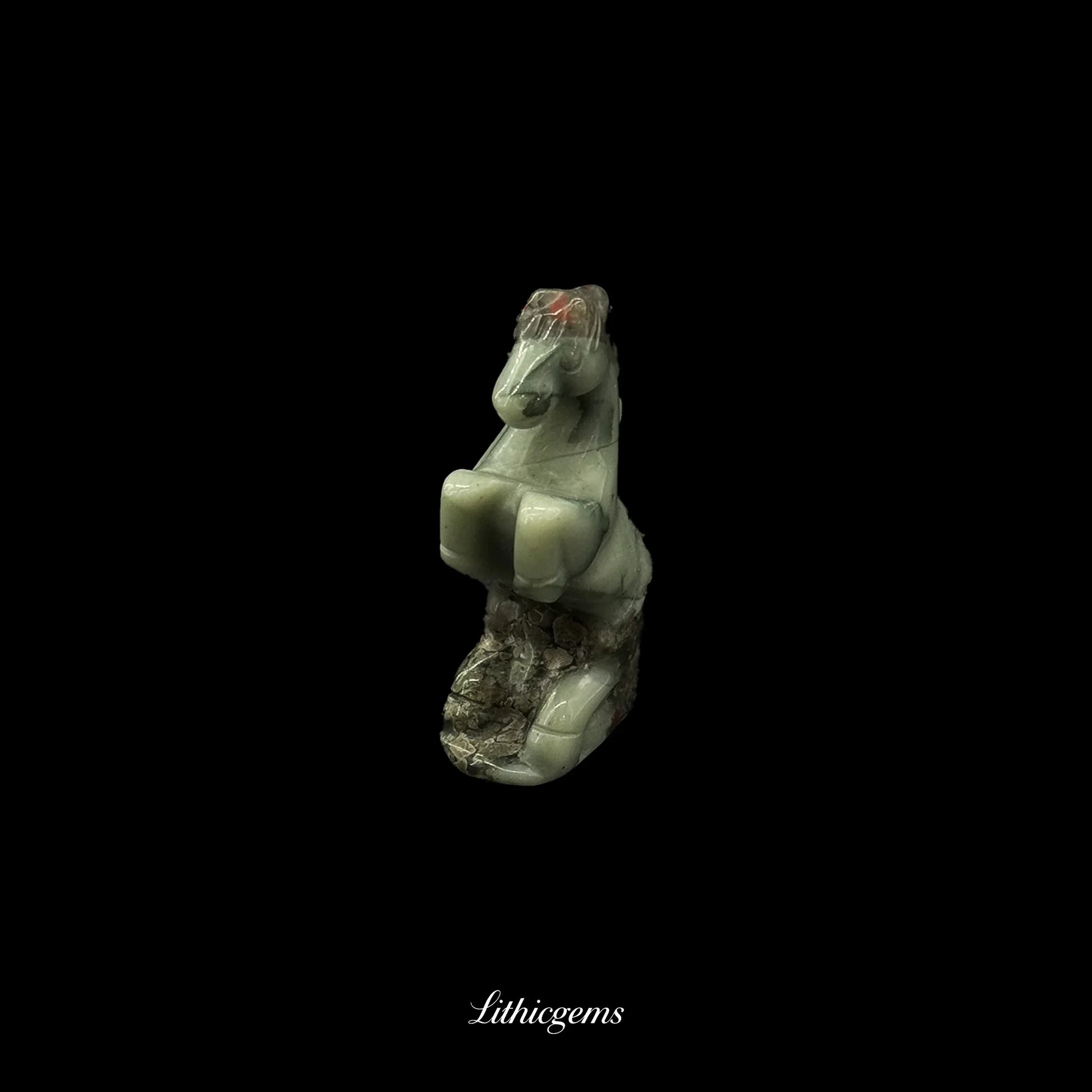 Mini Rising Horse Crystal Figurine (5cm) - Handcarved Gemstone Sculpture for Victory & Momentum - Lithicgems