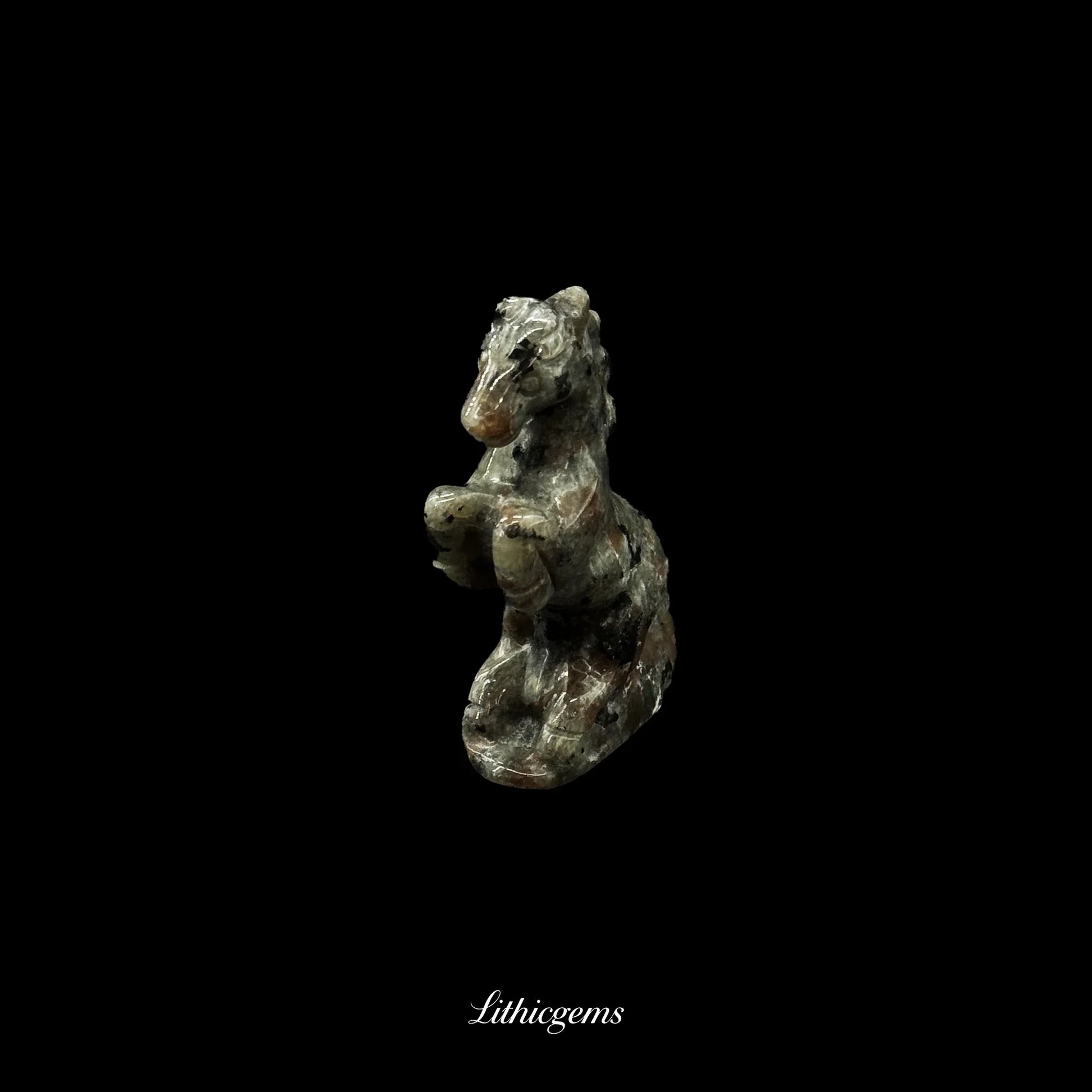 Mini Rising Horse Crystal Figurine (5cm) - Handcarved Gemstone Sculpture for Victory & Momentum - Lithicgems