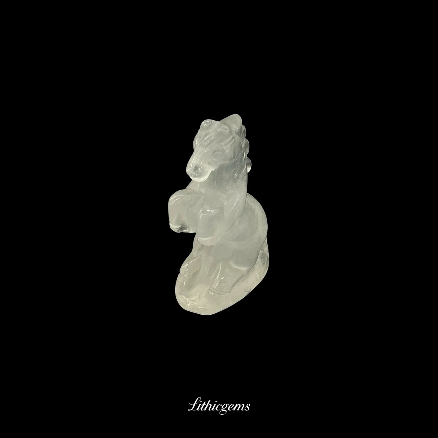 Mini Rising Horse Crystal Figurine (5cm) - Handcarved Gemstone Sculpture for Victory & Momentum - Lithicgems