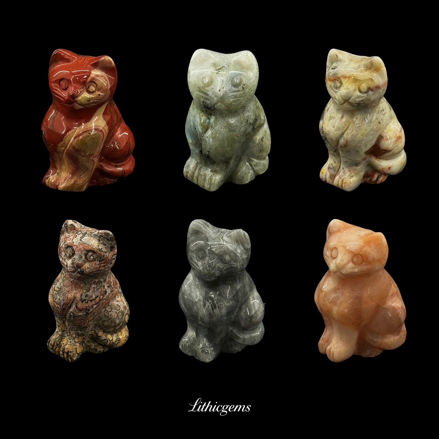 Mini Zen Cat Crystal Figurine (3cm) - Pocket-Sized Muse for Focus & Contemplation - Lithicgems
