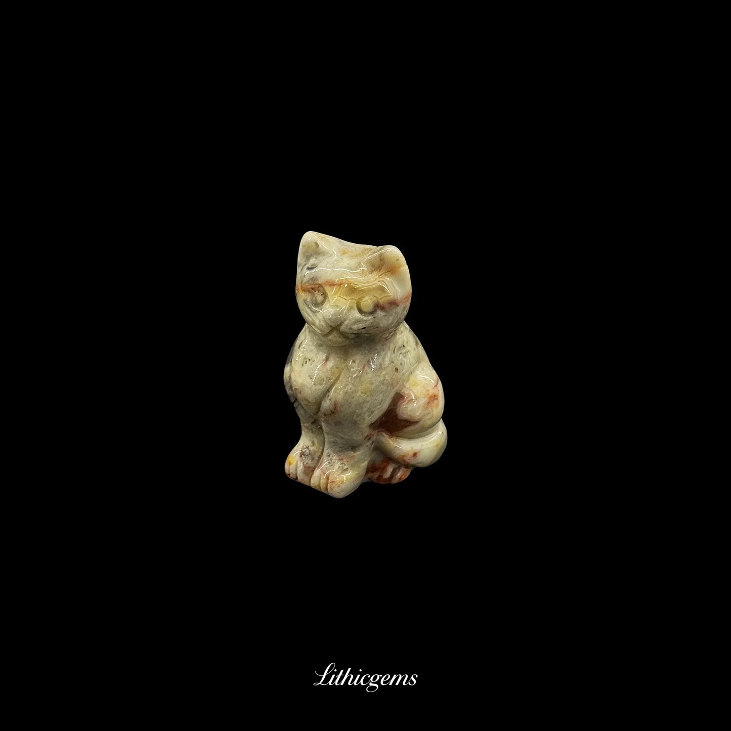 Mini Zen Cat Crystal Figurine (3cm) - Pocket-Sized Muse for Focus & Contemplation - Lithicgems