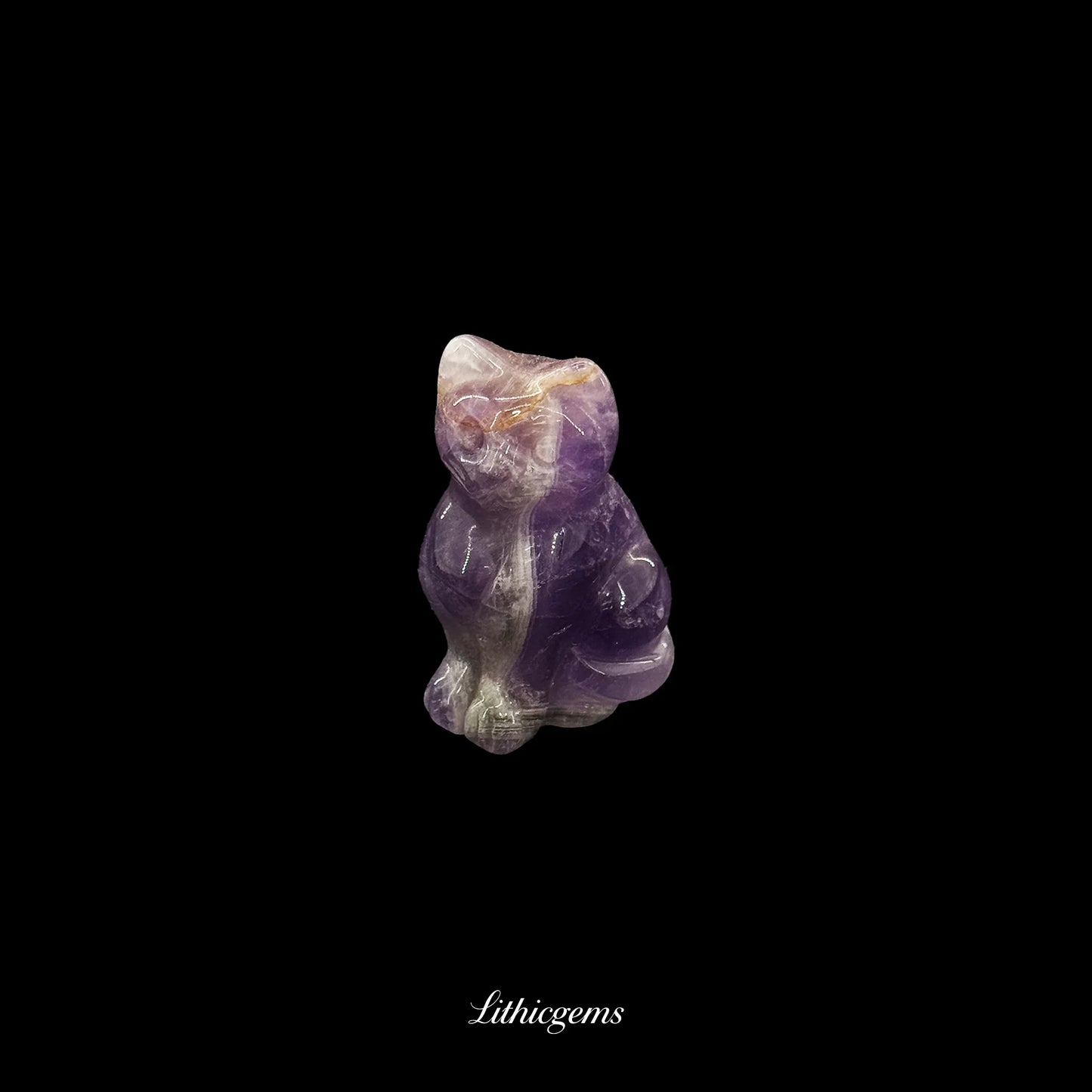 Mini Zen Cat Crystal Figurine (3cm) - Pocket-Sized Muse for Focus & Contemplation - Lithicgems