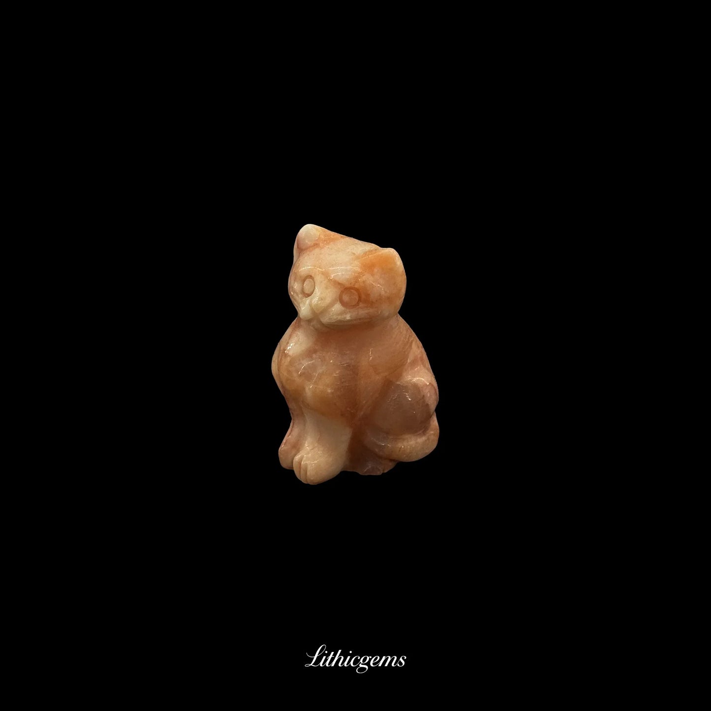 Mini Zen Cat Crystal Figurine (3cm) - Pocket-Sized Muse for Focus & Contemplation - Lithicgems