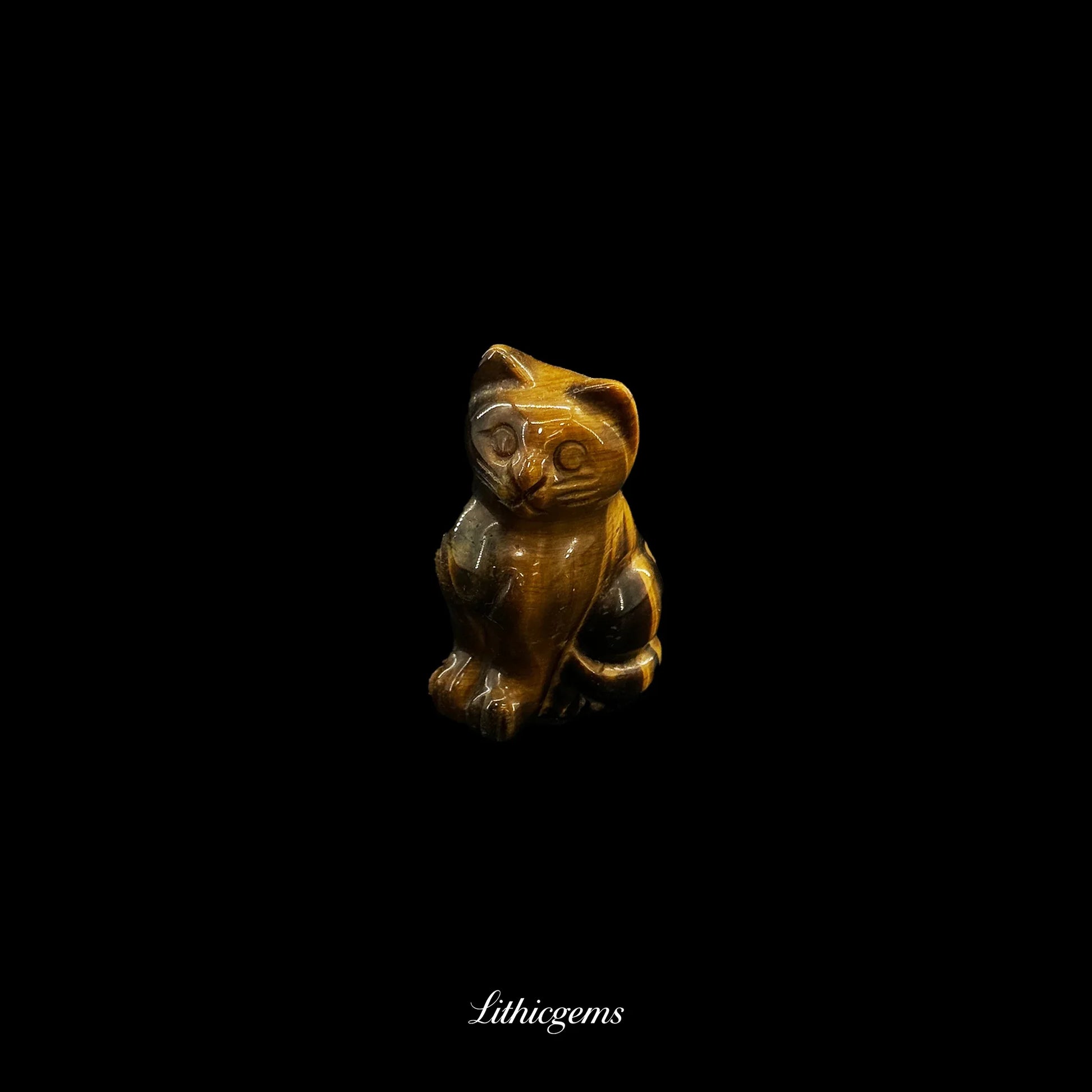 Mini Zen Cat Crystal Figurine (3cm) - Pocket-Sized Muse for Focus & Contemplation - Lithicgems