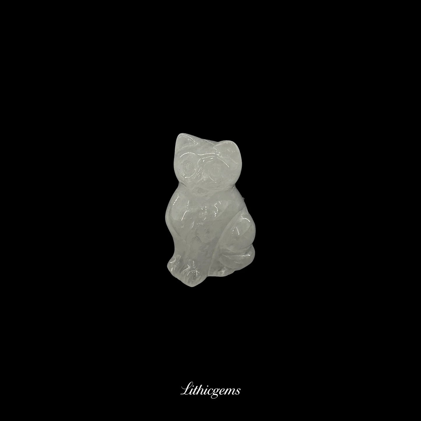 Mini Zen Cat Crystal Figurine (3cm) - Pocket-Sized Muse for Focus & Contemplation - Lithicgems