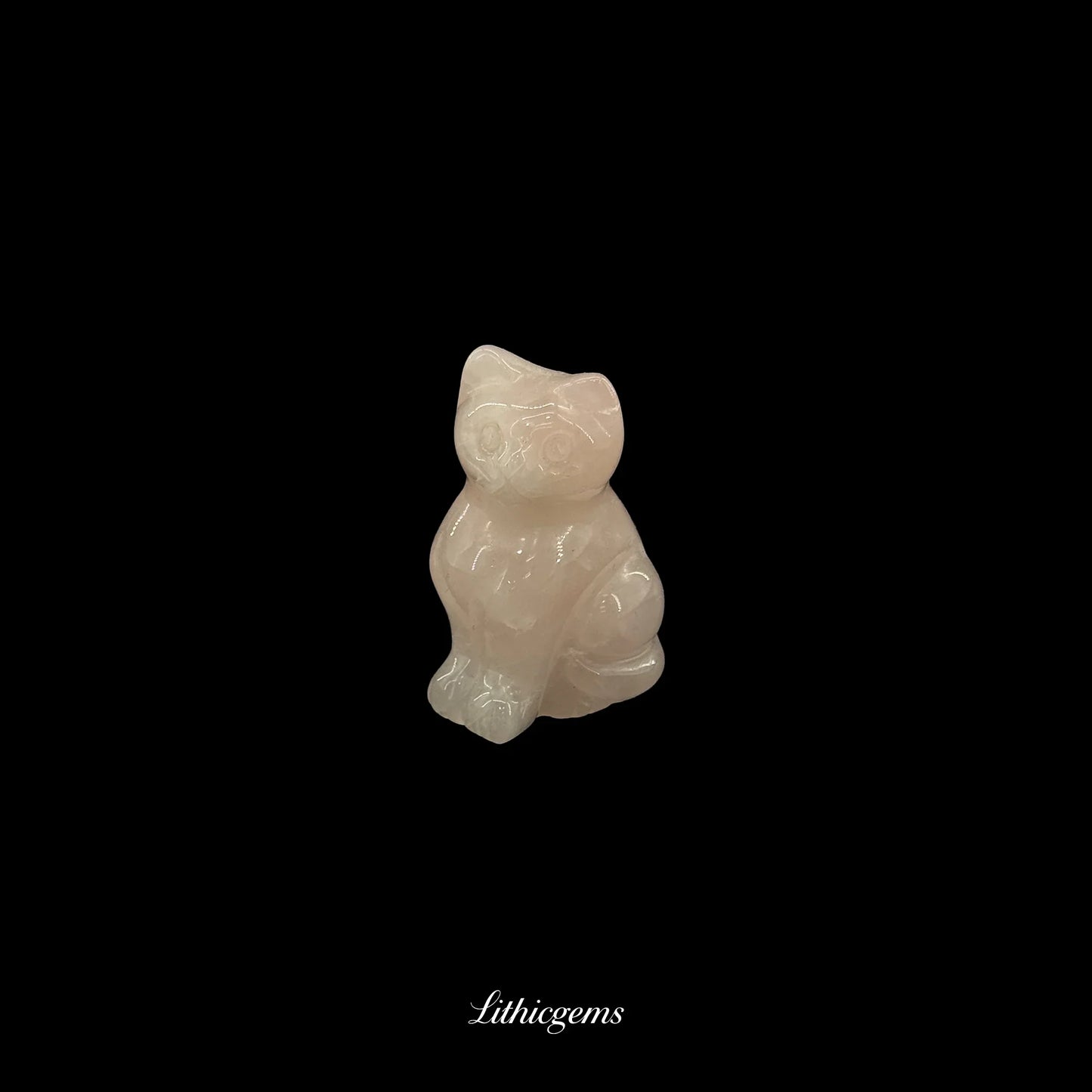 Mini Zen Cat Crystal Figurine (3cm) - Pocket-Sized Muse for Focus & Contemplation - Lithicgems