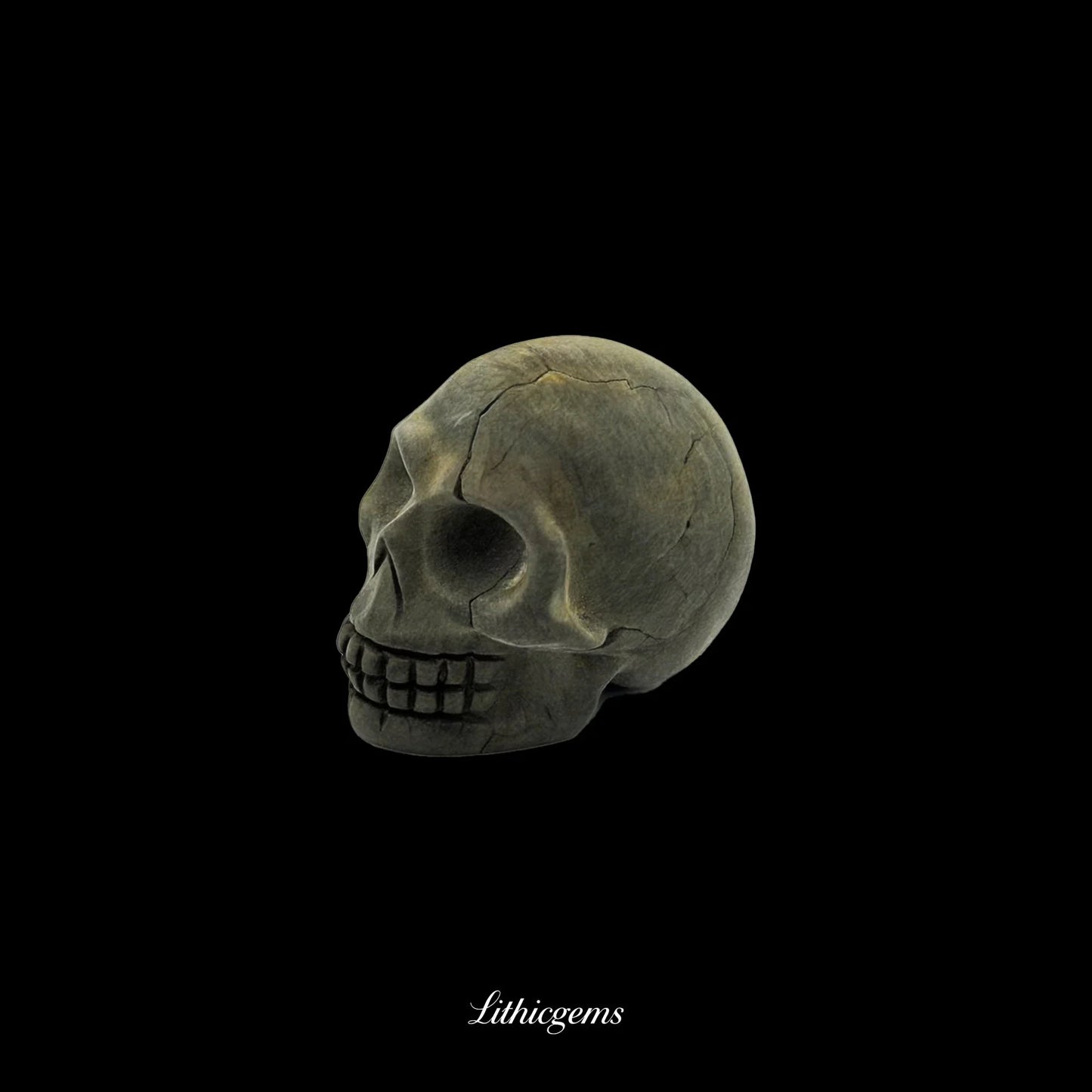 Pocket Philosopher Skull Palm Stone - 3cm Unique Gemstone for Meditation and Decor - Lithicgems