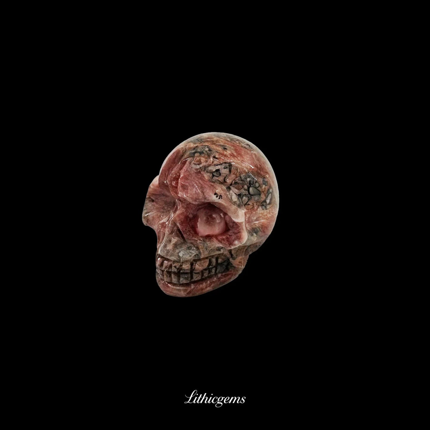 Pocket Philosopher Skull Palm Stone - 3cm Unique Gemstone for Meditation and Decor - Lithicgems