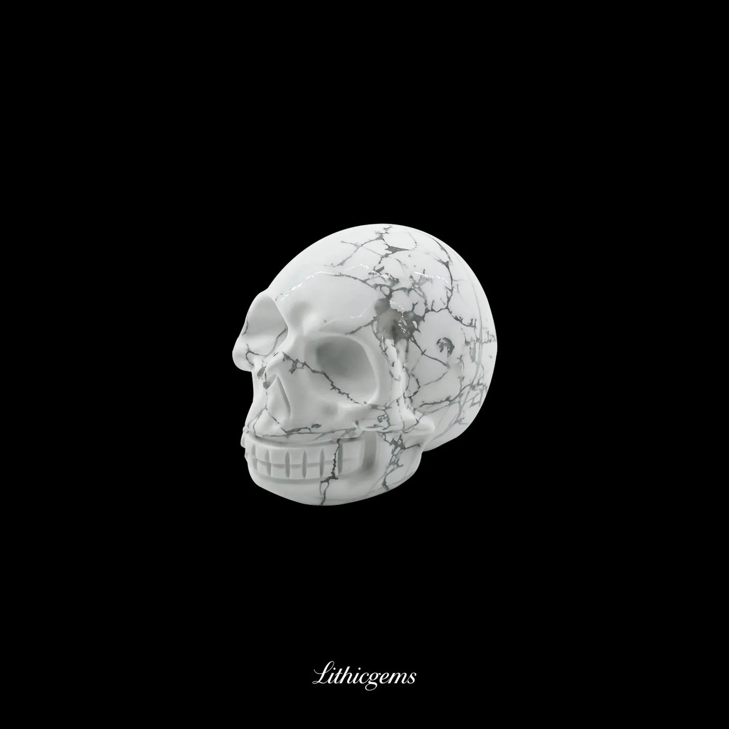 Pocket Philosopher Skull Palm Stone - 3cm Unique Gemstone for Meditation and Decor - Lithicgems