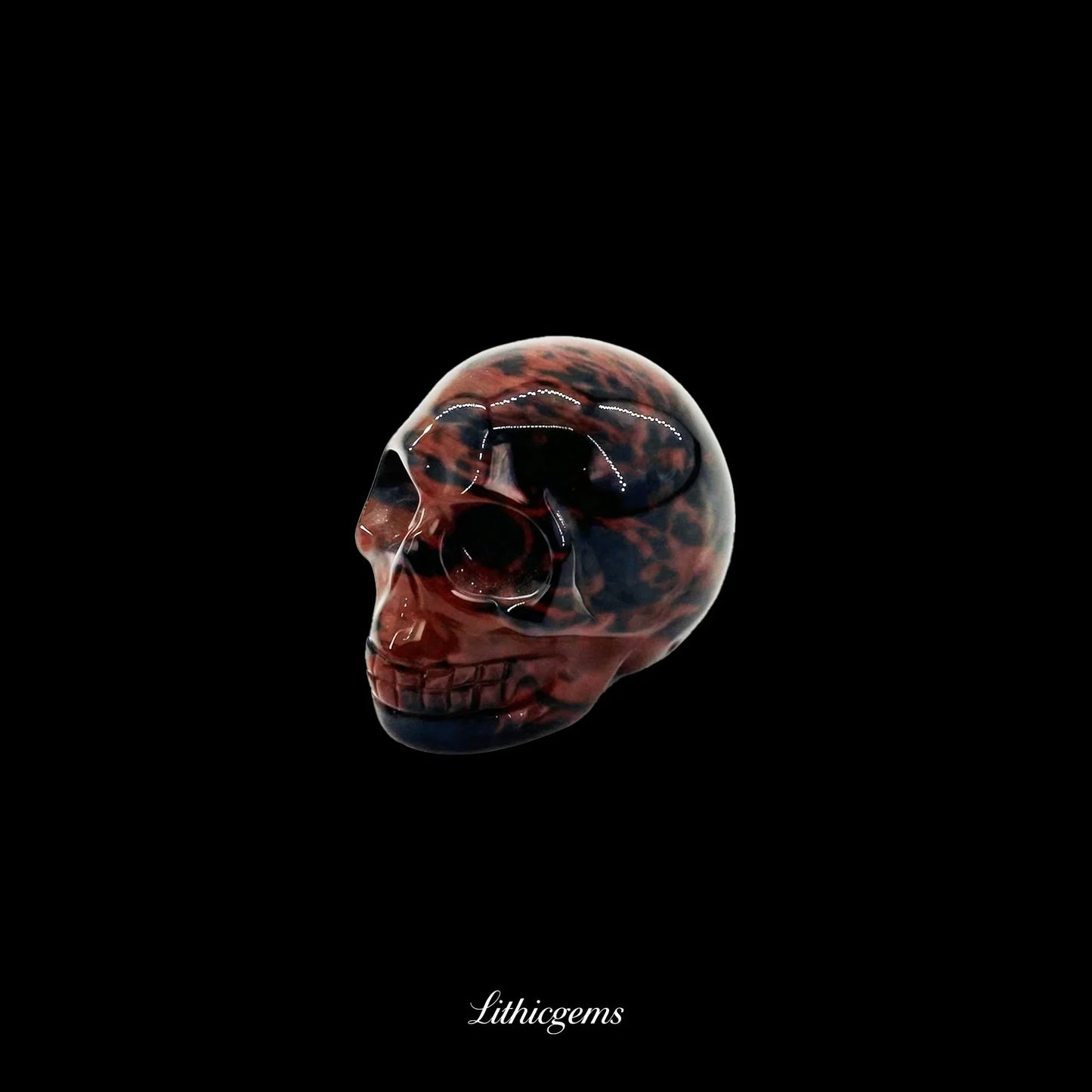 Pocket Philosopher Skull Palm Stone - 3cm Unique Gemstone for Meditation and Decor - Lithicgems