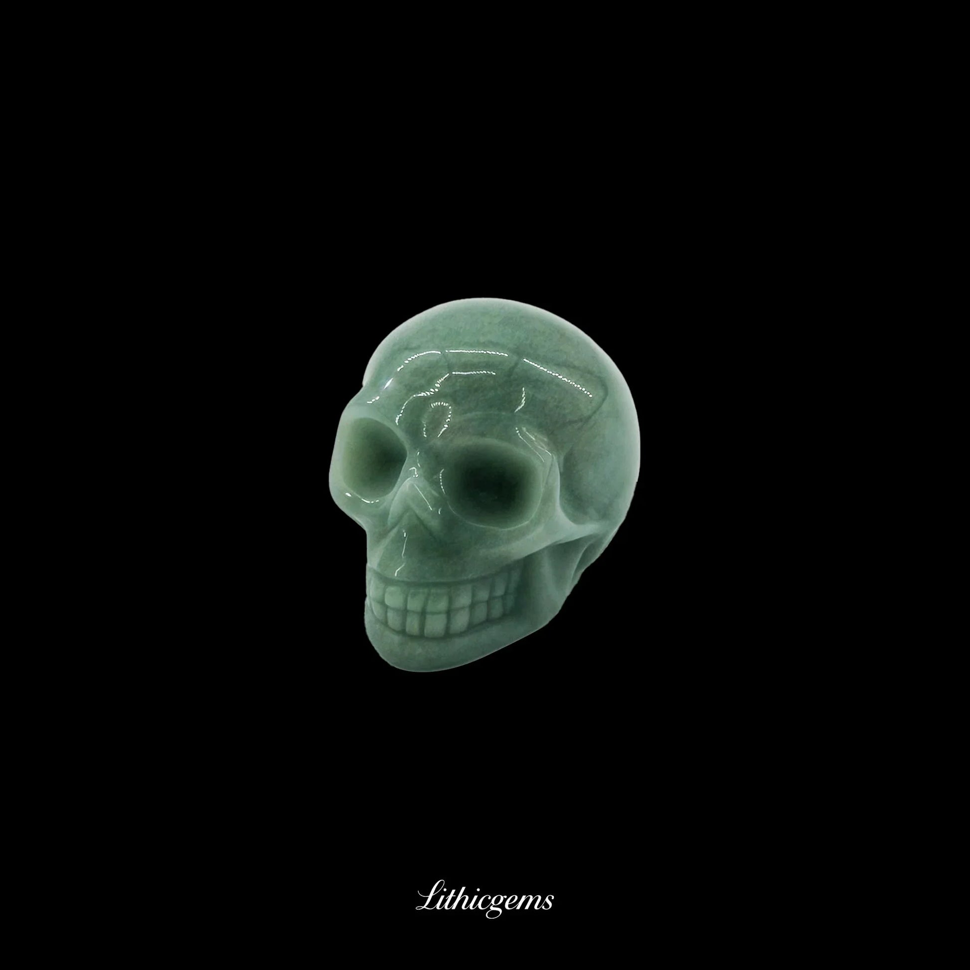 Pocket Philosopher Skull Palm Stone - 3cm Unique Gemstone for Meditation and Decor - Lithicgems