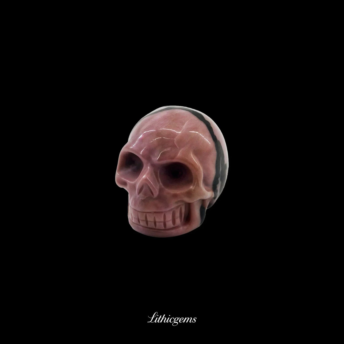 Pocket Philosopher Skull Palm Stone - 3cm Unique Gemstone for Meditation and Decor - Lithicgems