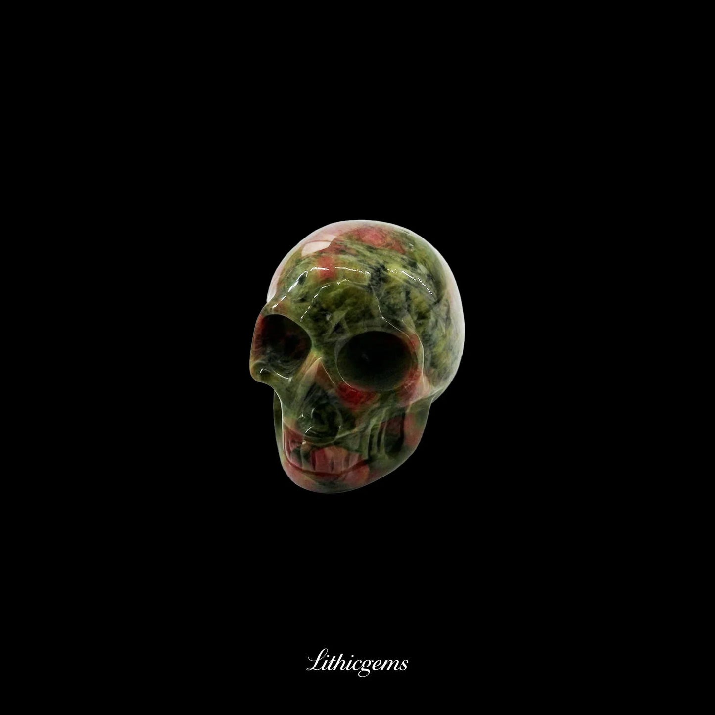 Pocket Philosopher Skull Palm Stone - 3cm Unique Gemstone for Meditation and Decor - Lithicgems