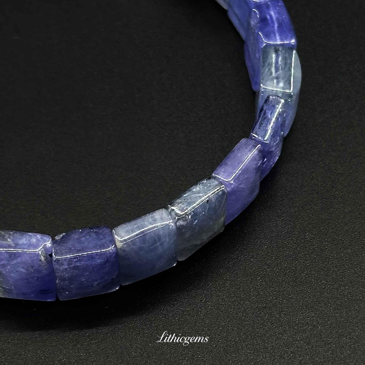 Premium Tanzanite Cuff Bracelet - Rare "Stone of Magic" for Spiritual Awakening & Transformation - Lithicgems