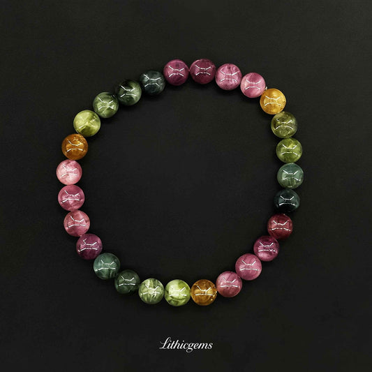 Raw Tourmaline Bracelet - Untamed Crystal Energy for Grounded Transformation - Lithicgems