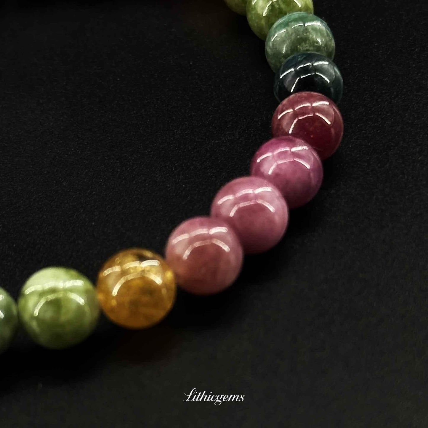 Raw Tourmaline Bracelet - Untamed Crystal Energy for Grounded Transformation - Lithicgems