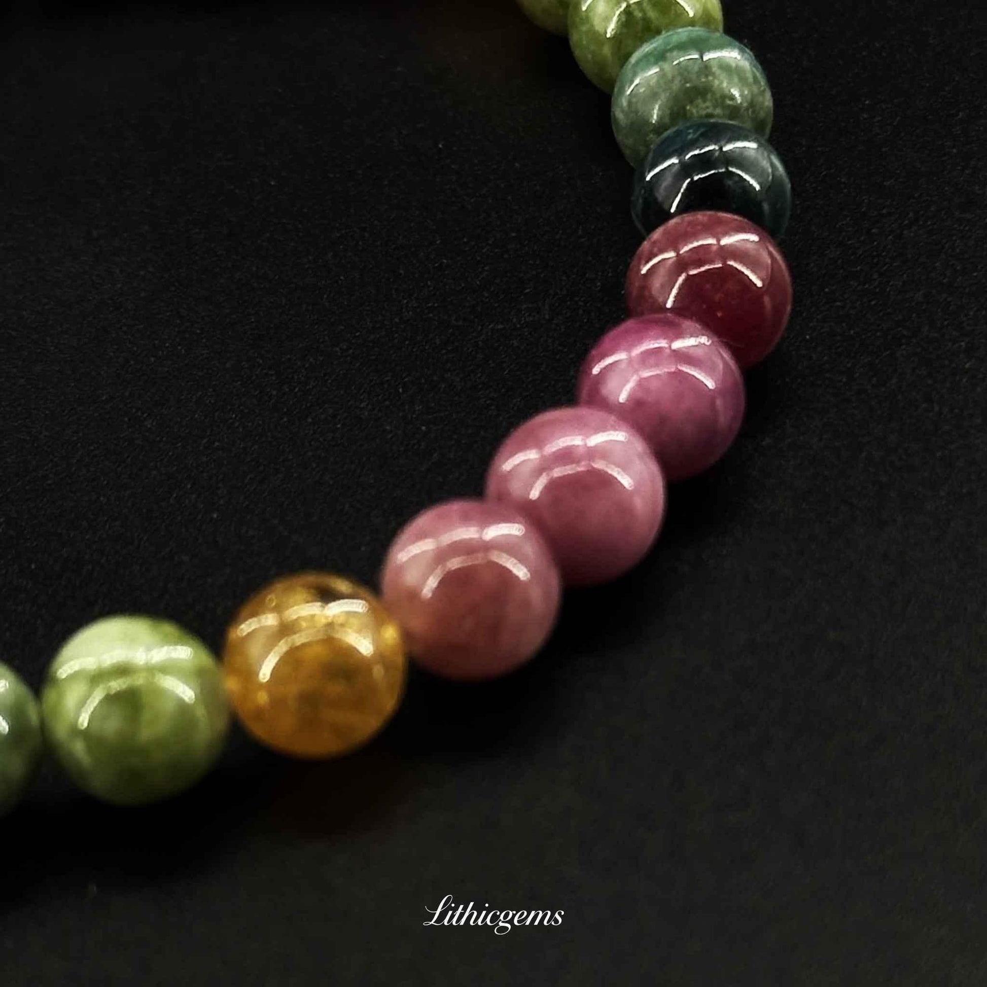 Raw Tourmaline Bracelet - Untamed Crystal Energy for Grounded Transformation - Lithicgems