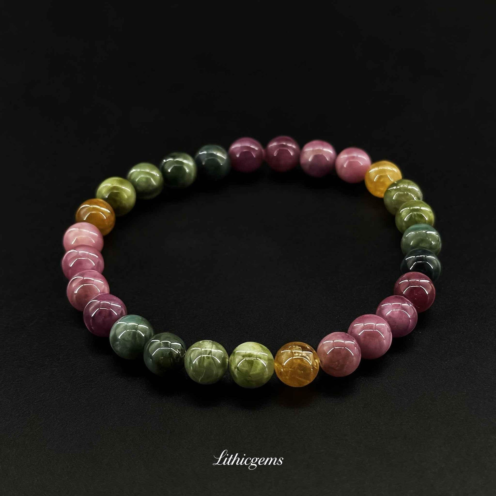 Raw Tourmaline Bracelet - Untamed Crystal Energy for Grounded Transformation - Lithicgems