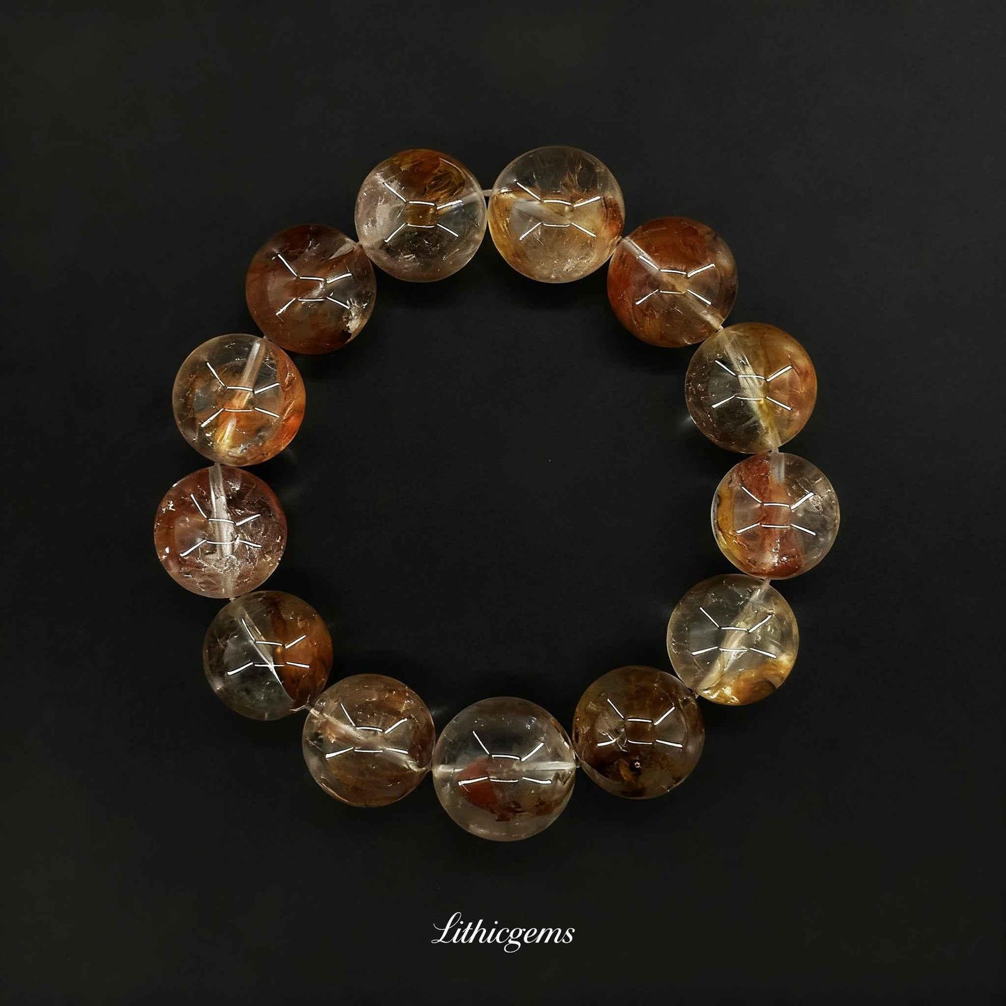 Red Clay Herkimer Diamond Bracelet - Grounded Energy Amplifier & Protective Power Stone - Lithicgems