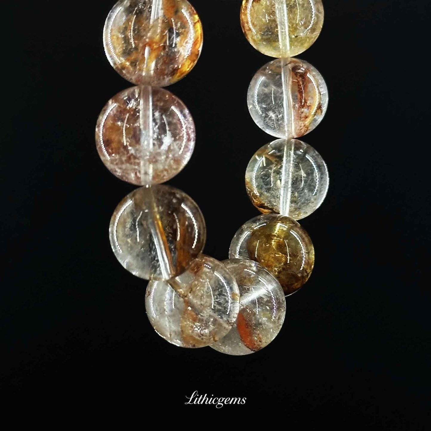 Red Clay Herkimer Diamond Bracelet - Grounded Energy Amplifier & Protective Power Stone - Lithicgems