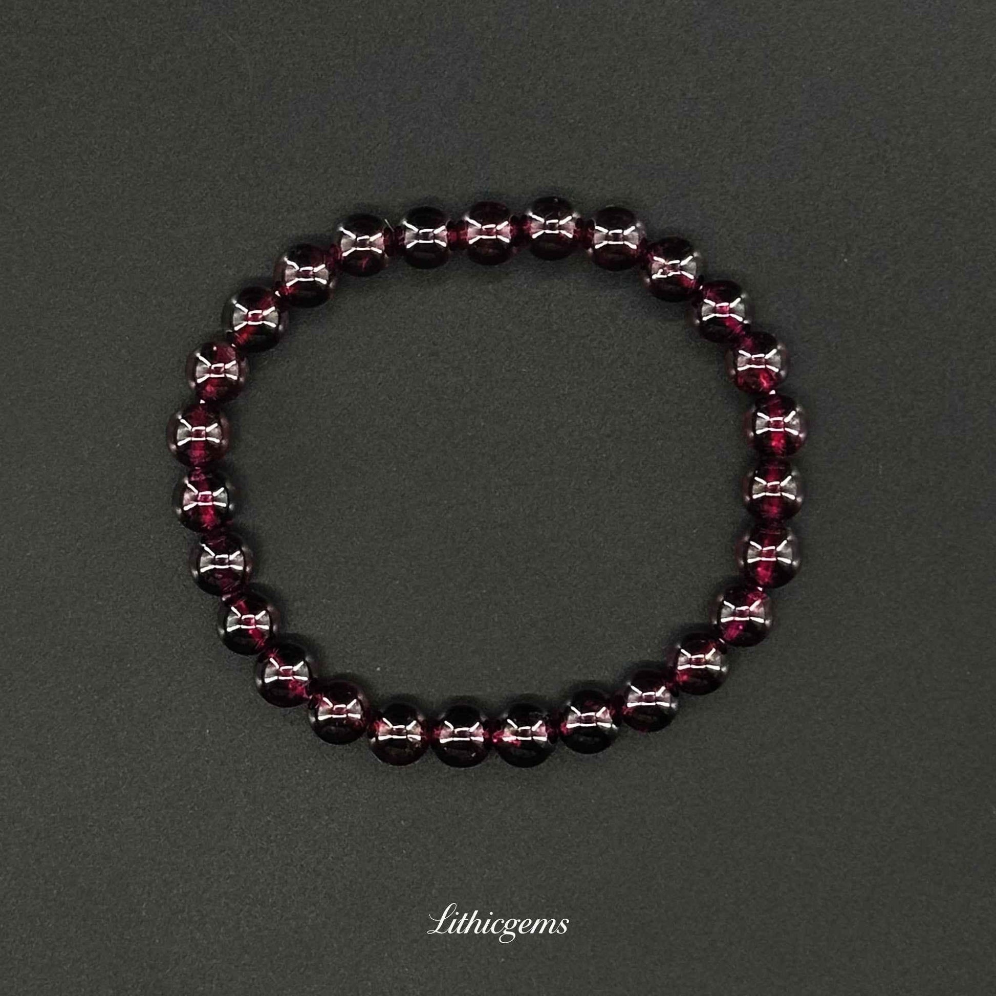 Rhodolite Garnet Bracelet - Stone of Divine Love & Spiritual Passion - Lithicgems
