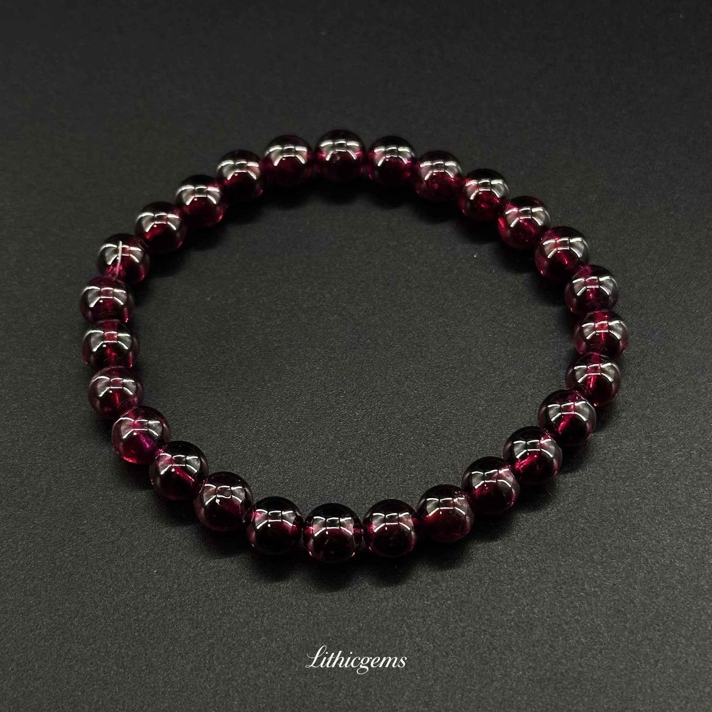 Rhodolite Garnet Bracelet - Stone of Divine Love & Spiritual Passion - Lithicgems