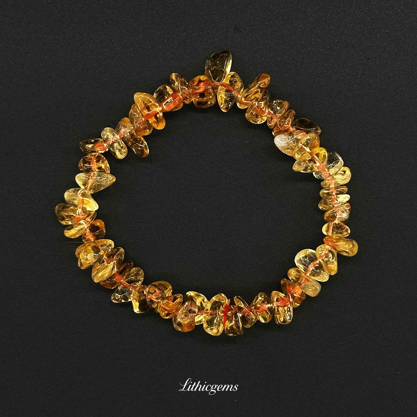 Rough Citrine Bracelet - Raw Sunshine Energy for Unfiltered Abundance & Confidence - Lithicgems
