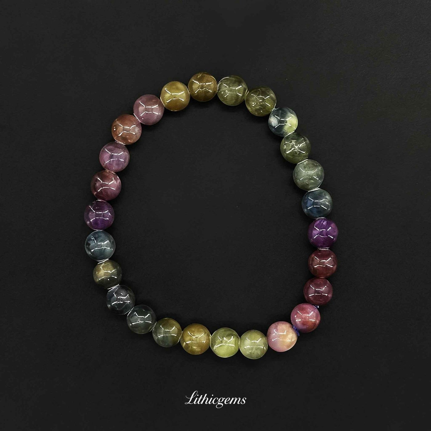 Ruby & Sapphire Bracelet - Royal Energy Union for Passion & Wisdom - Lithicgems