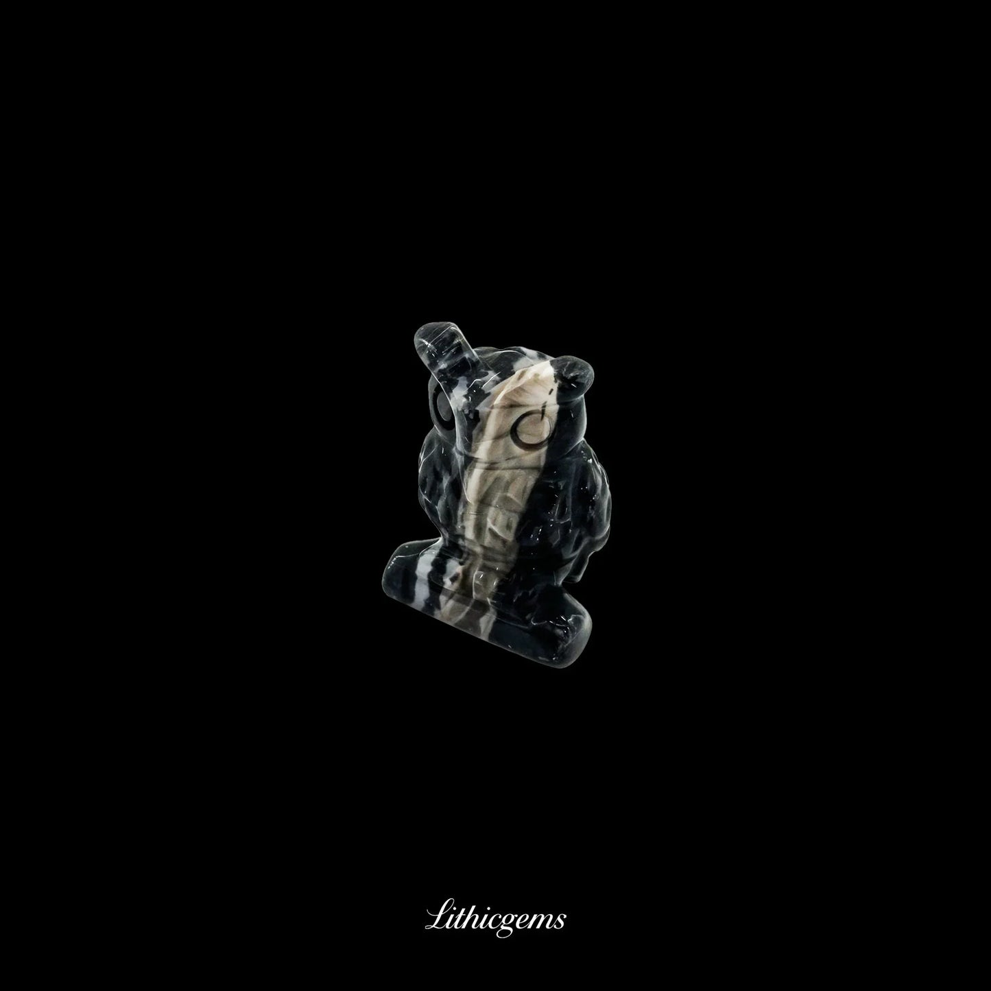 Silent Sage - 3cm Owl Sculpture | Commemorating Death and Animal Charm Series - Lithicgems