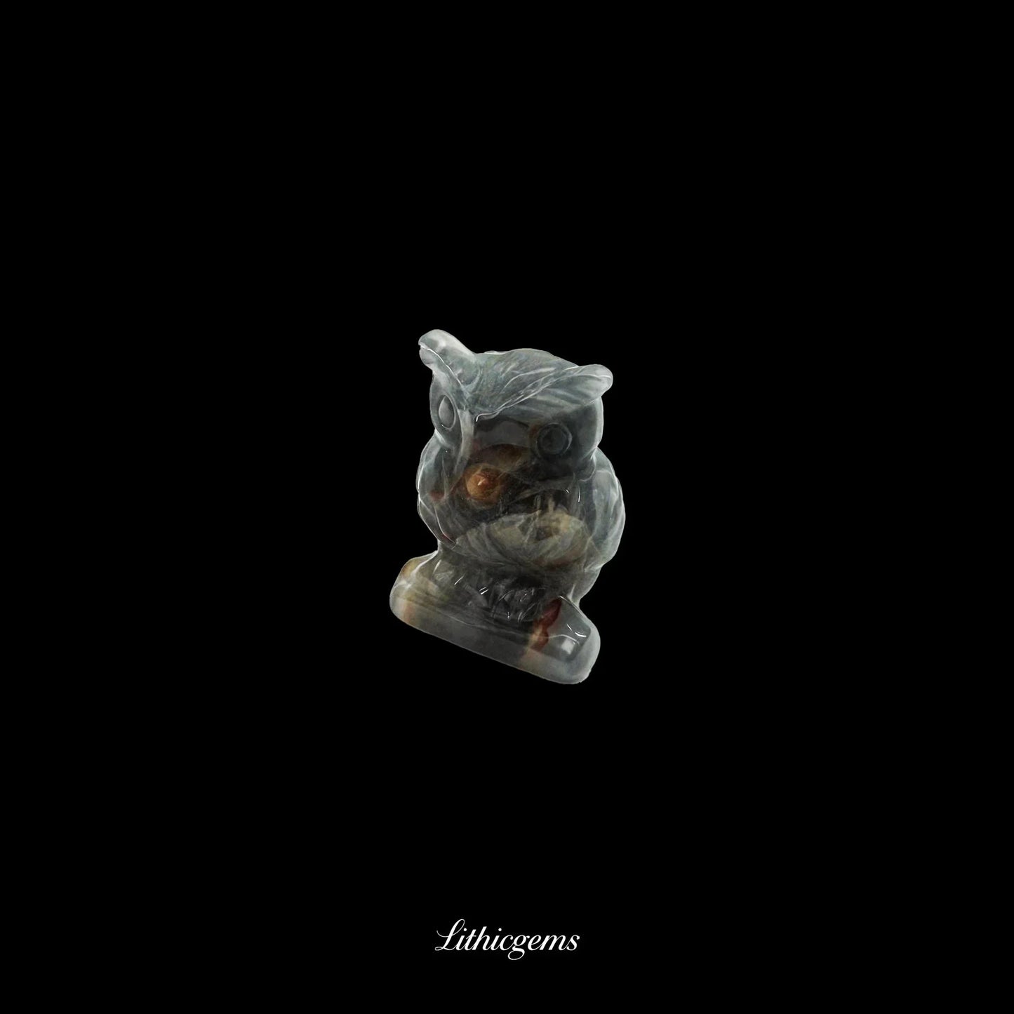 Silent Sage - 3cm Owl Sculpture | Commemorating Death and Animal Charm Series - Lithicgems