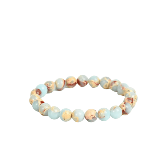 Synthetic Serpentine Bracelet 8mm | Green Stone Beaded Bracelet | Lithicgems - Lithicgems