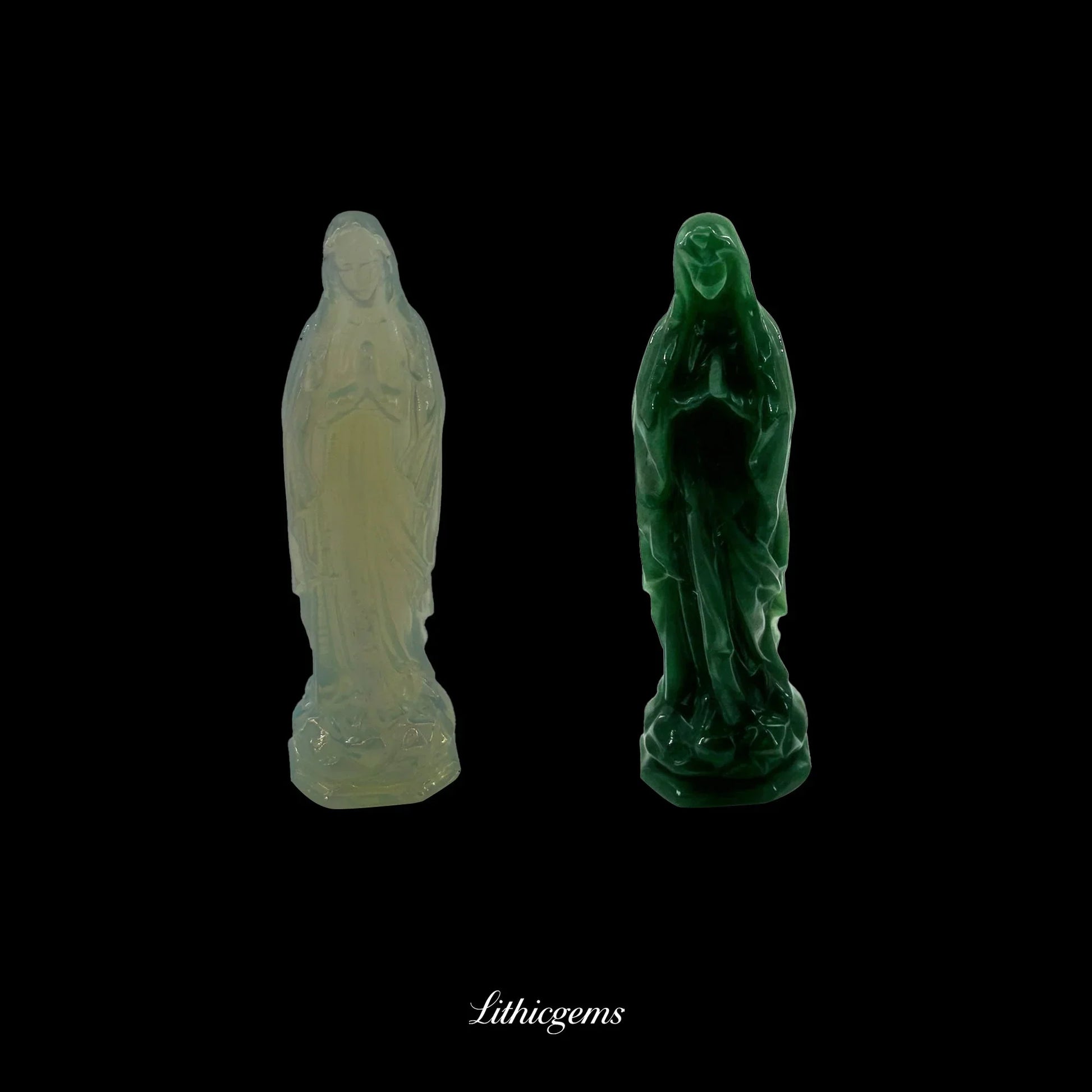 The Solace Figure - 10cm White Quartz Madonna Carving - Lithicgems