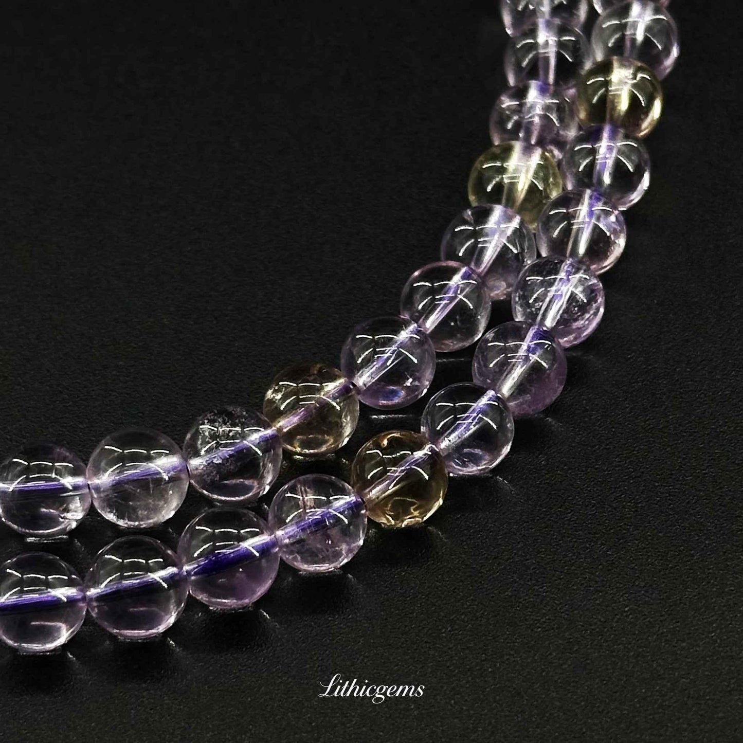 Triple-Wrap Amethyst Bracelet - Deep Meditation Stone for Spiritual Protection & Intuition - Lithicgems
