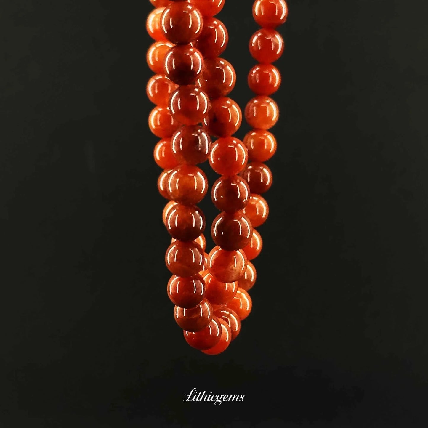 Triple-Wrap Red Hare Quartz Bracelet - Amplified Passion & Creative Vitality - Lithicgems