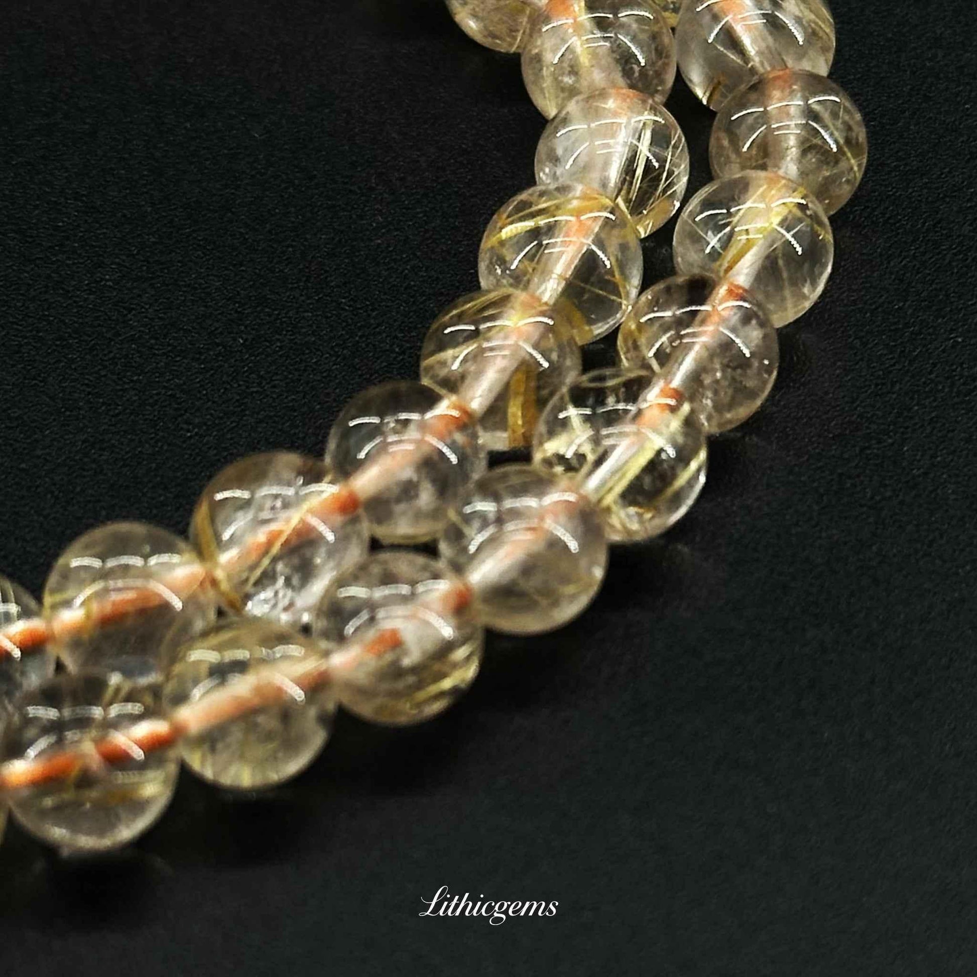 Triple-Wrap Rutilated Quartz Bracelet - Ultimate Wealth Magnet & Success Amplifier - Lithicgems