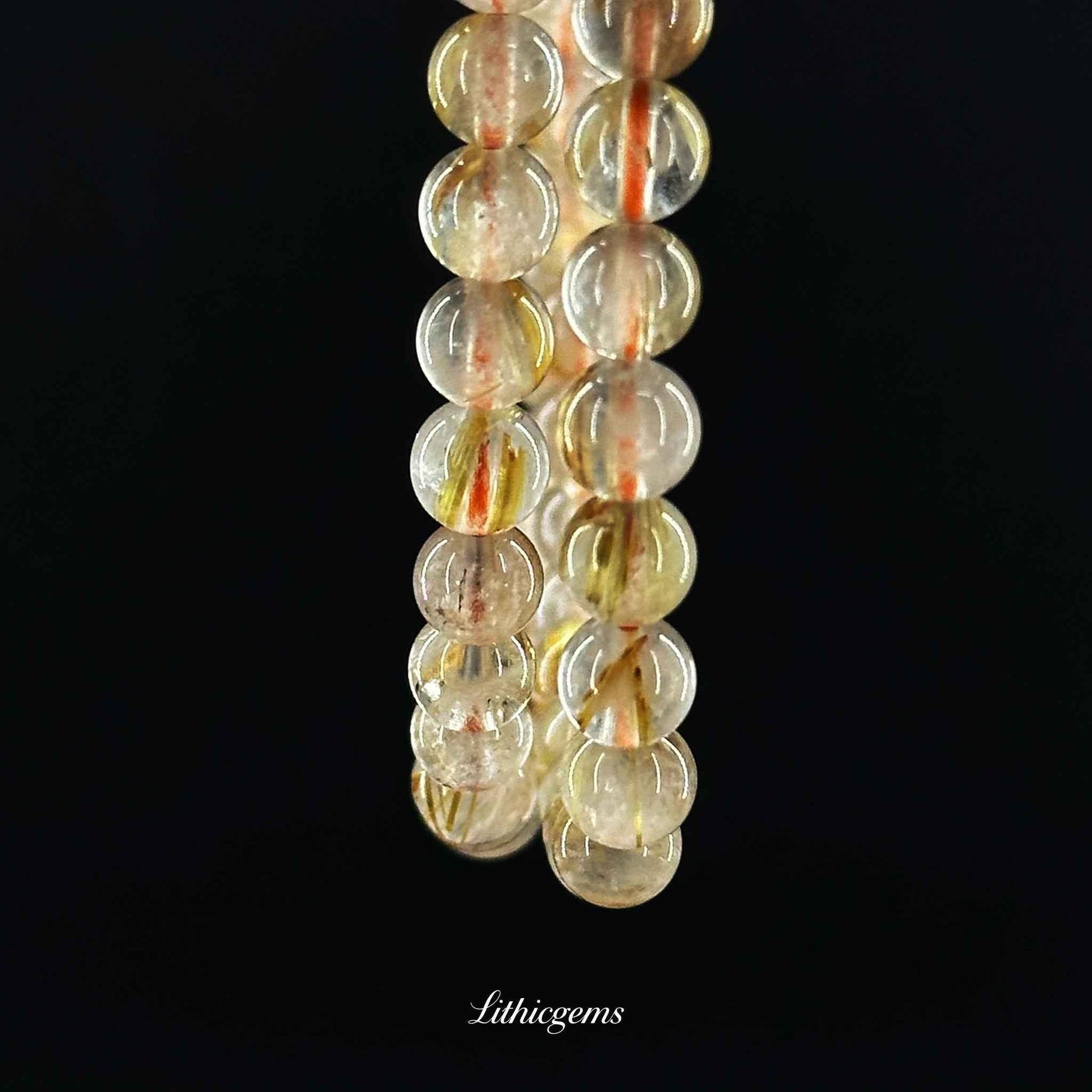 Triple-Wrap Rutilated Quartz Bracelet - Ultimate Wealth Magnet & Success Amplifier - Lithicgems