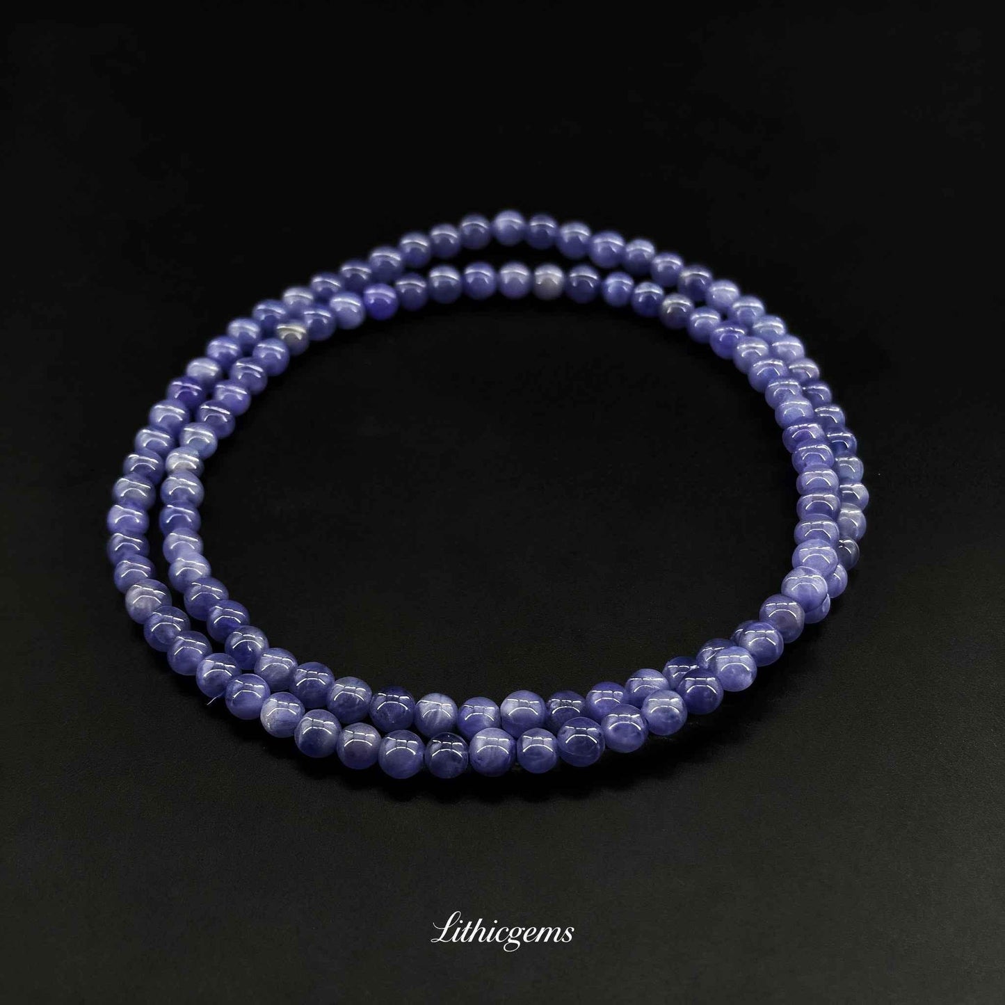 Triple-Wrap Tanzanite Bracelet - Deep Violet-Blue Stone for Ultimate Spiritual Transformation - Lithicgems