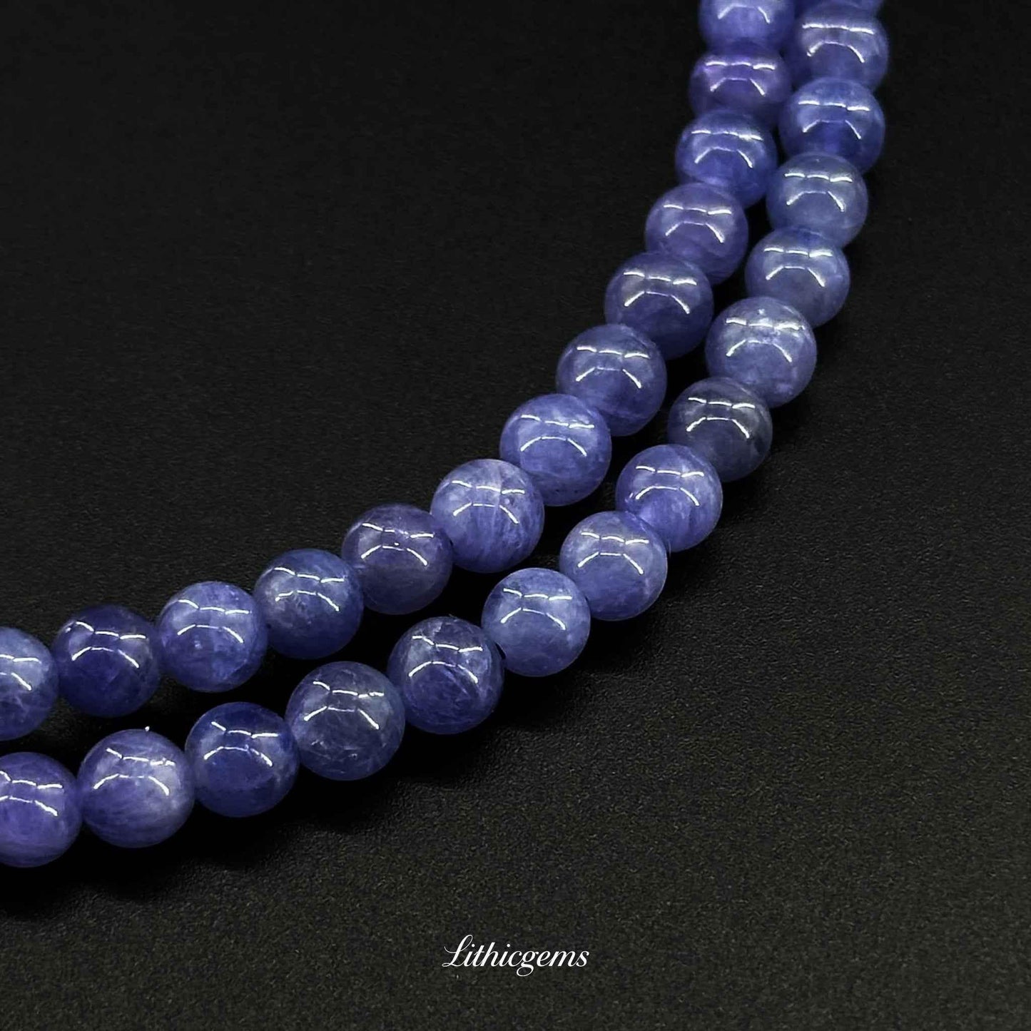 Triple-Wrap Tanzanite Bracelet - Deep Violet-Blue Stone for Ultimate Spiritual Transformation - Lithicgems