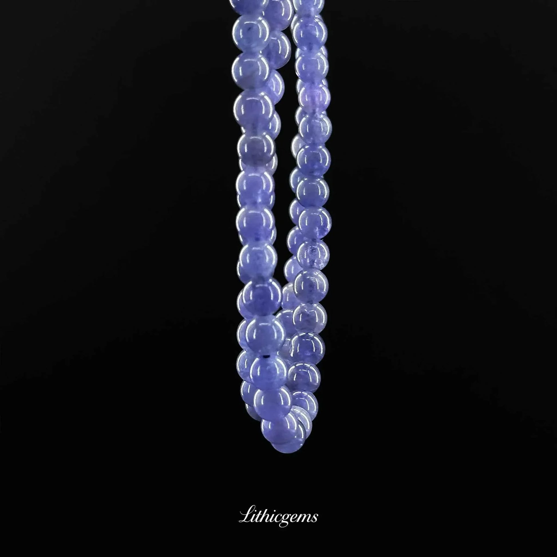 Triple-Wrap Tanzanite Bracelet - Deep Violet-Blue Stone for Ultimate Spiritual Transformation - Lithicgems