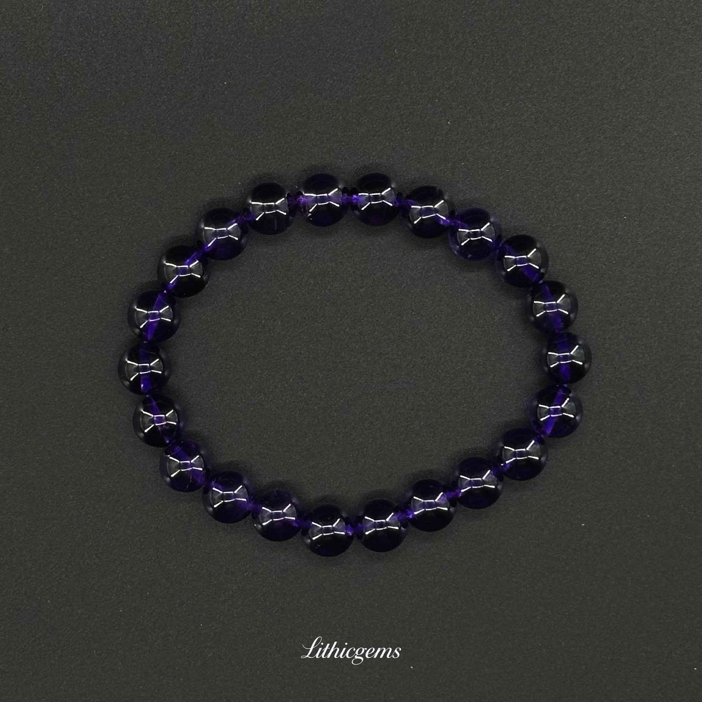 Uruguayan Amethyst Bracelet - Deep Purple Stone for Intuition & Spiritual Mastery - Lithicgems