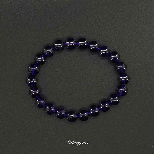 Uruguayan Amethyst Bracelet - Deep Purple Stone for Intuition & Spiritual Mastery - Lithicgems