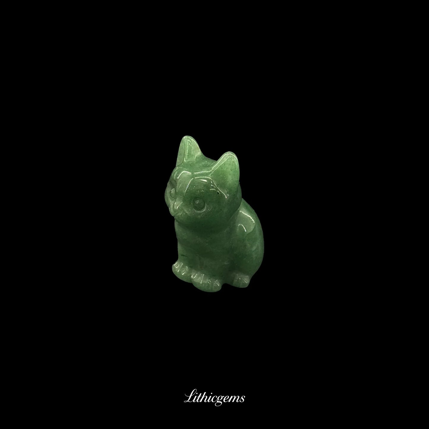 Whiskered Serenity Crystal Cat Figurine (4cm) - Mini Guardian of Comfort & Quiet Luck - Lithicgems