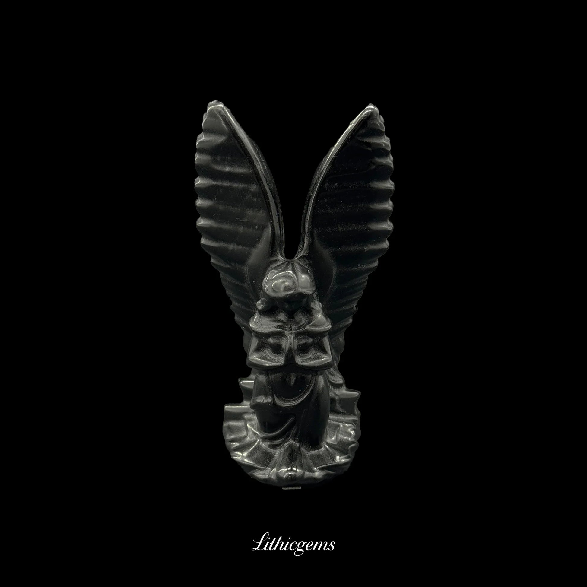 Winged Madonna Crystal Sculpture (10cm) - Sacred Feminine Guardian of Grace & Divine Comfort - Lithicgems