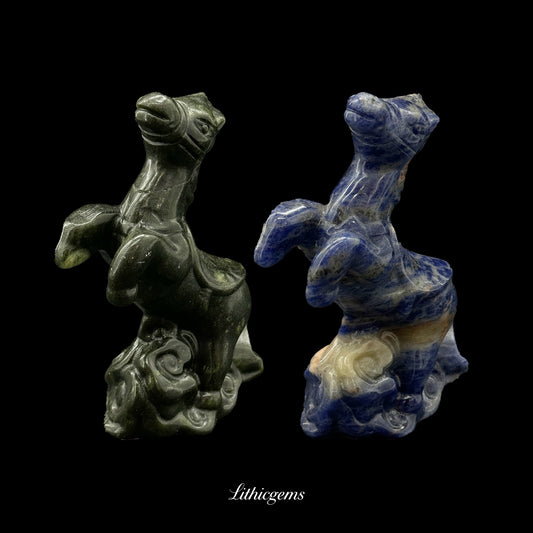 Majestic Cloud-Striding Crystal Horse Sculpture (9cm) - Grand Gemstone Centerpiece for Transformation & Divine Ascent