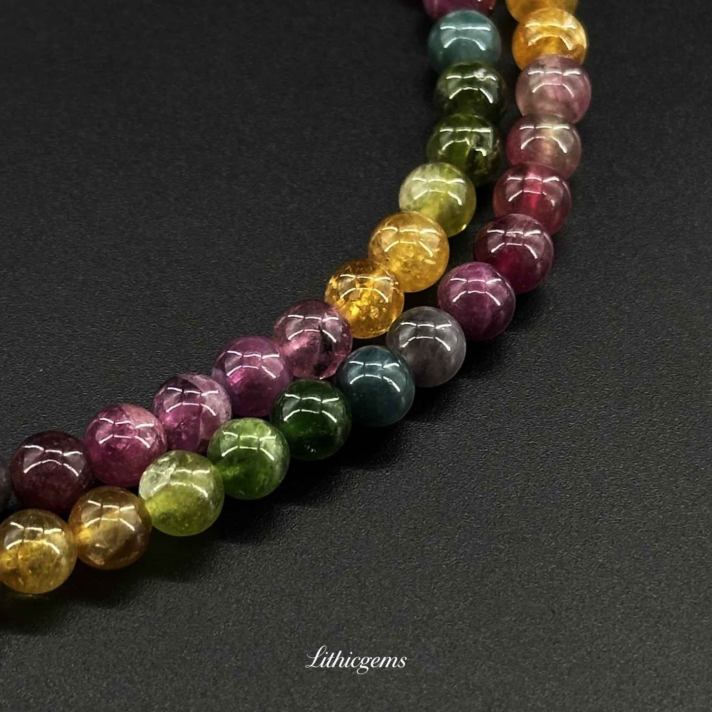 Triple-Wrap Tourmaline Bracelet - Complete Rainbow Energy for All-Chakra Balance & Creative Power